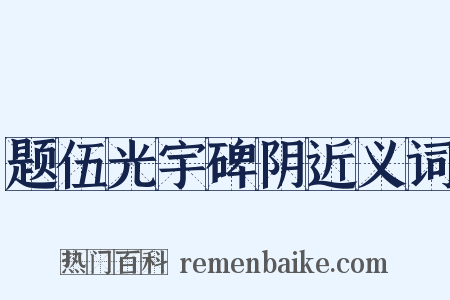 题伍光宇碑阴近义词是什么意思的图片